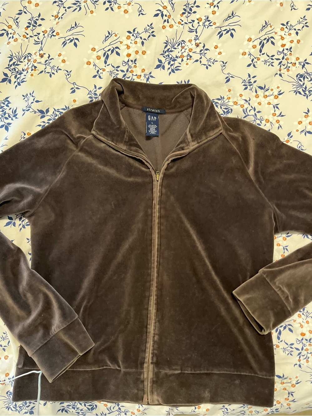 GAP Men's Chocolate Brown Velvet Full-Zip Jacket